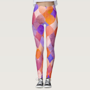 Waterverf geometrische, Arabische visschalen. Leggings