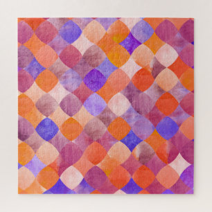 Waterverf geometrische, Arabische visschalen. Legpuzzel