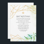 Waterverf Geometrische bat Mitzvah Kaart<br><div class="desc">De rendy vleermuis mitzvah nodigt met gouden geometrische lijst uit die snel en gemakkelijk aan uw gebeurtenisspecificaties worden aangepast.</div>