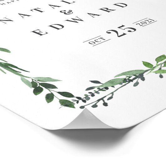 waterverf geometrische bruiloft poster (Hoek)