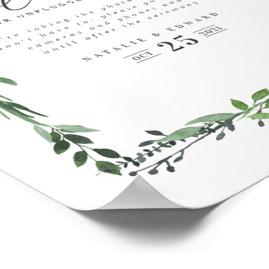 waterverf geometrische bruiloft poster (Hoek)