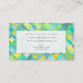 Waterverf geometrische cirkelpatroon Sjabloon Visitekaartje (Achterkant)