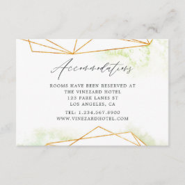 Waterverf Geometrische Crystal bruiloft accommodat Informatiekaartje