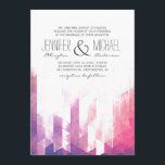 Waterverf geometrische driehoeken | Moderne bruilo Kaart<br><div class="desc">Deze stijlvolle,  moderne huwelijksuitnodiging heeft een geometrische waterverf in roze en paarse tinten.</div>