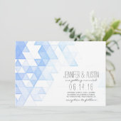 Waterverf geometrische driehoeken | Moderne bruilo Kaart (Staand voorkant)