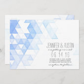 Waterverf geometrische driehoeken | Moderne bruilo Kaart (Voorkant / Achterkant)