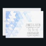 Waterverf geometrische driehoeken | Moderne bruilo Kaart<br><div class="desc">Deze stijlvolle,  moderne huwelijksuitnodiging heeft een geometrische waterverf in roze en paarse tinten.</div>