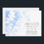 Waterverf geometrische driehoeken | Moderne bruilo Kaart<br><div class="desc">Deze stijlvolle,  moderne huwelijksuitnodiging heeft een geometrische waterverf in roze en paarse tinten.</div>