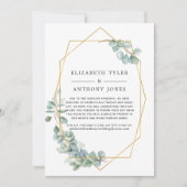 Waterverf Geometrische Eucalyptus Beperkte Gastlij Aankondiging (Voorkant)