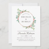 Waterverf Geometrische Eucalyptus Brunch en Bubble Kaart (Voorkant)