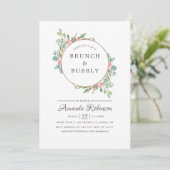 Waterverf Geometrische Eucalyptus Brunch en Bubble Kaart (Staand voorkant)