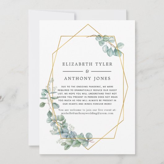 Waterverf Geometrische Eucalyptus Gereduceerde Gas Aankondiging (Voorkant)