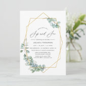 Waterverf Geometrische Eucalyptus Sip en See Party Kaart (Staand voorkant)