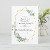 Waterverf Geometrische Eucalyptus Sip en zie Kaart (Staand voorkant)