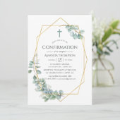 Waterverf Geometrische Eucalyptusbevestiging Kaart (Staand voorkant)