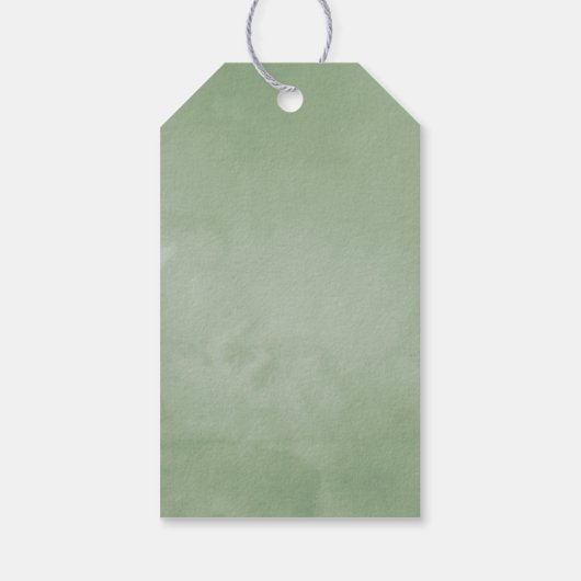 Waterverf Geometrische Eucalyptusbruiloft Cadeaulabel (Achterkant)