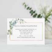 Waterverf Geometrische Eucalyptusbruiloft Informatiekaartje (Staand voorkant)