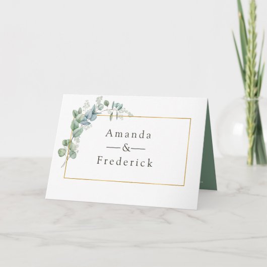 Waterverf Geometrische Eucalyptusbruiloft Programma (Voorkant)