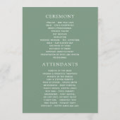 Waterverf Geometrische Eucalyptusbruiloft Programmakaart (Achterkant)