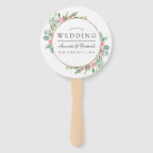 Waterverf Geometrische Eucalyptuskerstbruiloft Handwaaier (Voorkant)