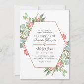 Waterverf Geometrische Eucalyptuskerstbruiloft Kaart (Voorkant)