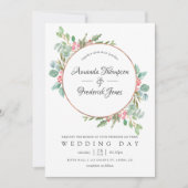 Waterverf Geometrische Eucalyptuskerstbruiloft Kaart (Voorkant)