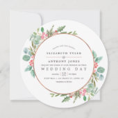 Waterverf Geometrische Eucalyptuskerstbruiloft Kaart (Voorkant)