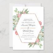 Waterverf Geometrische Eucalyptuskerstbruiloft Magnetische Uitnodiging (Voorkant)