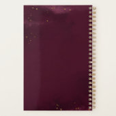 Waterverf Geometrische Floral Herfst Burgundy Wedd Planner (Achterkant)