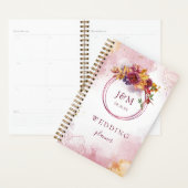 Waterverf Geometrische Floral Herfst Burgundy Wedd Planner (Display)