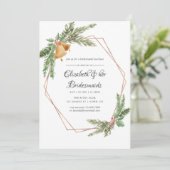 Waterverf Geometrische kerstbridesmaïde Luncheon Kaart (Staand voorkant)