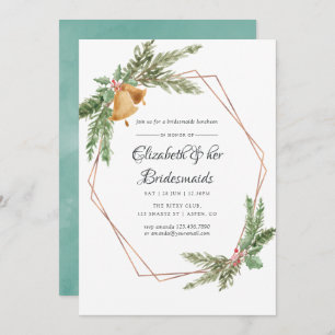 Waterverf Geometrische kerstbridesmaïde Luncheon Kaart