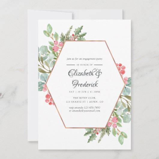 Waterverf Geometrische kerstfeestdag Kaart (Voorkant)