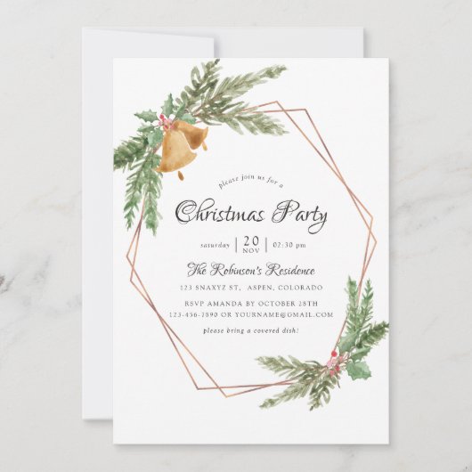 Waterverf Geometrische kerstfeestdag Kaart (Voorkant)