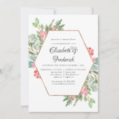 Waterverf Geometrische kerstrepetitie Dinner Kaart (Voorkant)