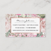 Waterverf geometrische pastelgroene roze florale l klantenkaartje (Achterkant)