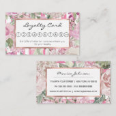 Waterverf geometrische pastelgroene roze florale l klantenkaartje (Voorkant / Achterkant)
