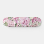 Waterverf geometrische pastelgroene roze roze roze persoonlijk skateboard (Horizontaal)
