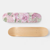 Waterverf geometrische pastelgroene roze roze roze persoonlijk skateboard (Horizontaal)