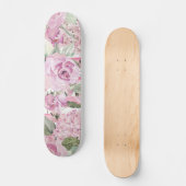 Waterverf geometrische pastelgroene roze roze roze persoonlijk skateboard (Voorkant)