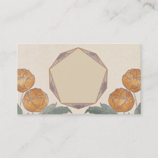 Waterverf Geometrische Pioen Kaart Visitekaartje