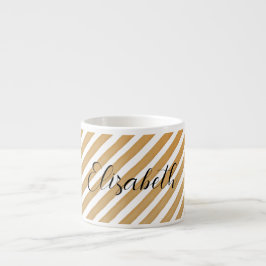 Waterverf Geometrische Stripes Patroon Monogram Espresso Kop