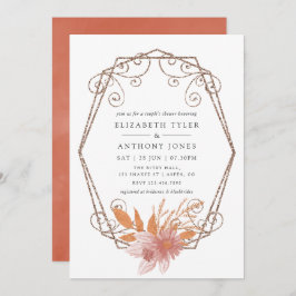 Waterverf Geometrische terracotta Couples Shower Kaart