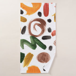 Waterverf geometrische vormen. Abstracte schilderp Badhanddoek