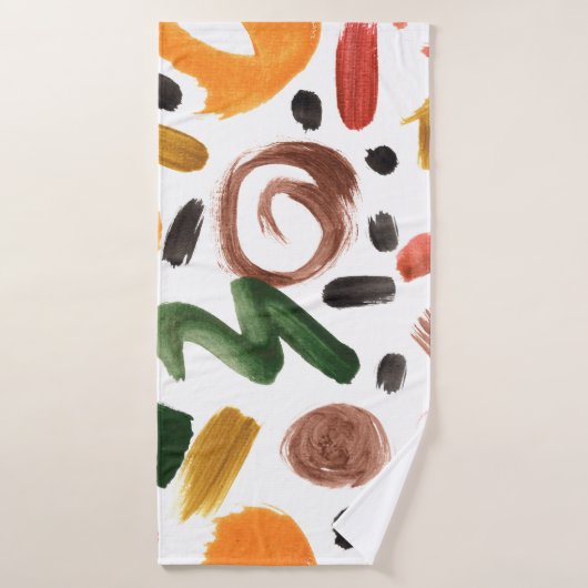 Waterverf geometrische vormen. Abstracte schilderp Badhanddoek (Badhanddoek)