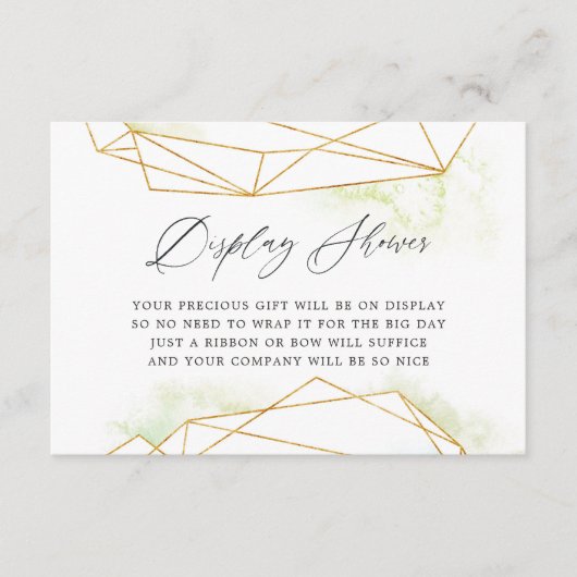 Waterverf Geometrische Vrijgezellenfeest Display S Informatiekaartje (Voorkant)