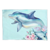 Waterverf gepelde dolfijn kussensloop (Voorkant)