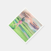 Waterverf Gepensioneerd Golf Vrouw op de Groene Servet (Hoek)