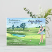 Waterverf Gepensioneerde Golfvrouwen op Golfbaan Kaart (Staand voorkant)