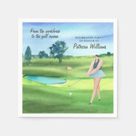 Waterverf Gepensioneerde Golfvrouwen op Golfbaan Servet